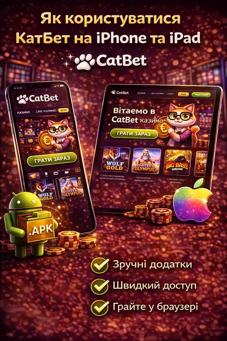 Налаштування CatBet на iPhone та iPad через Safari — кнопка Поділитися, додавання на головний екран та веб-додаток без App Store
